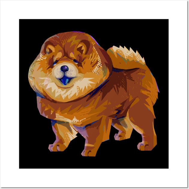 Cute Modern Chow Chow Dog Doggo Puppy Wall Art by banditotees